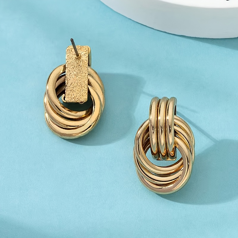 Vintage Boho Double Hoop Knotted Earrings