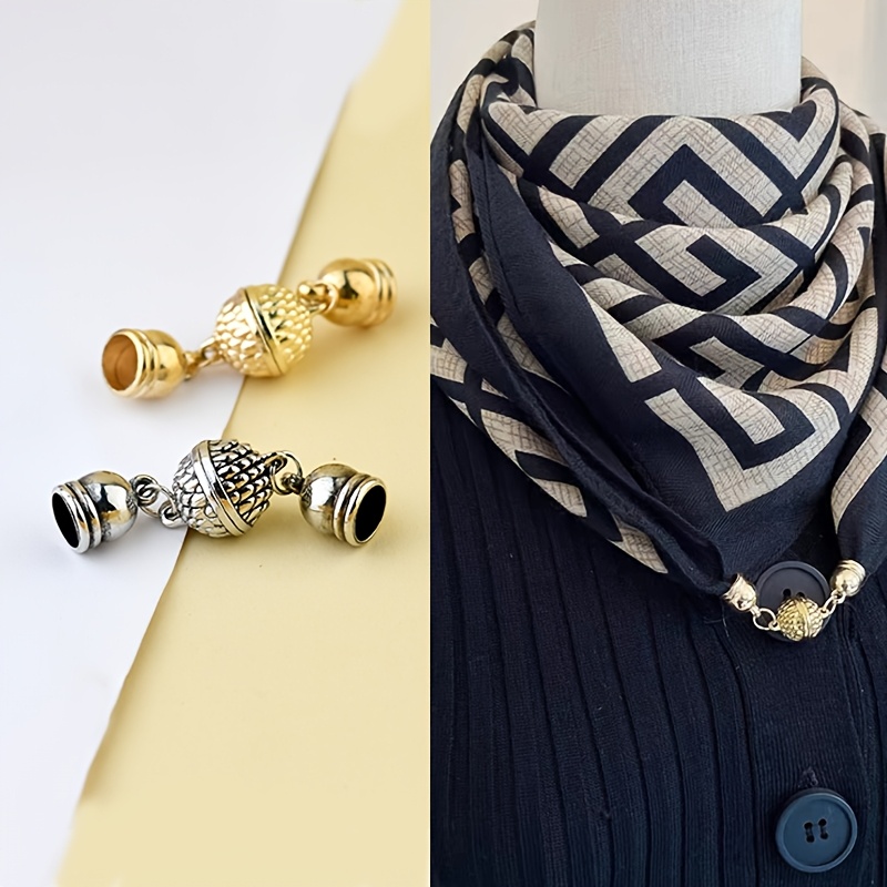 

1pc Élégant Fermoir Magnétique en Foulard, , Fermeture Aimantée Foulards DIY, Boucle Décorative Foulard, Artisanat en Fil, Unie, Décontractée du -end - et Argenté