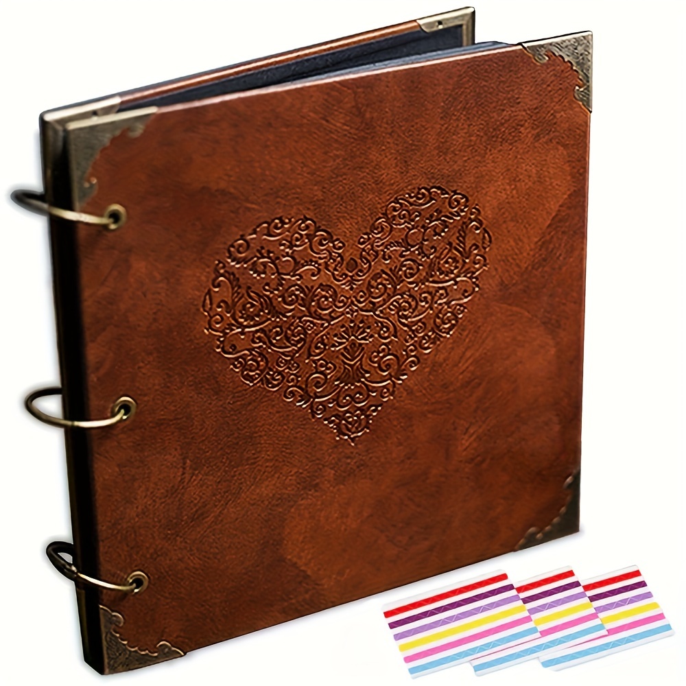 

1pc, Elegant Coffee Leather Scrapbook: Diy Self-adhesive, 50-page Photo Album With Wishing Tree Cover Perfect For Wedding, Family Travel Memories