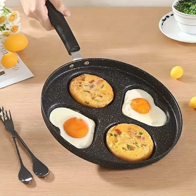 

1pc Stainless Steel Handle , Multi-section Breakfast Pan With Burger & Egg Mold, Compatible With Gas Stove Top & Induction Cooker, Kitchen Utensils & Gadgets