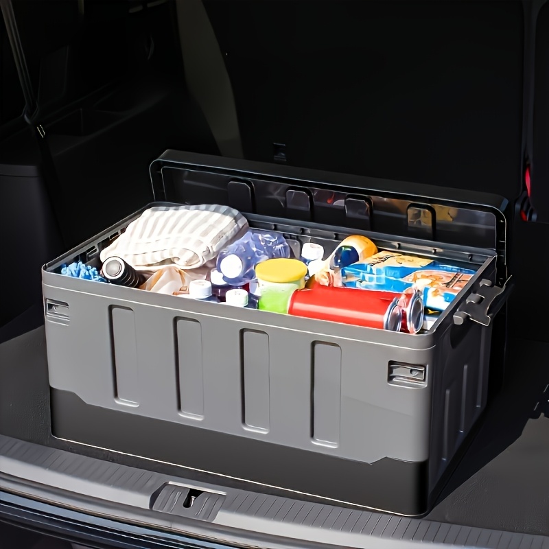 

Large Capacity Collapsible Car Trunk Organizer - Waterproof And Corrosion-resistant Plastic Storage Box, Suitable For Vehicles, Home Use, Camping, And Outdoor Activities.