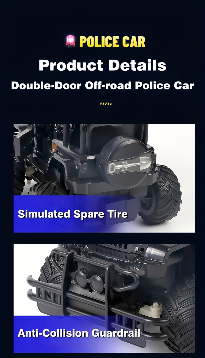 Alloy RC Off-road Vehicle, Toy Car Model, Remote Control Monster Truck, All-terrain Electric Toy with Lights, Toys for Children Over 3 Years Old, Children's Educational Toys, Birthday Gift