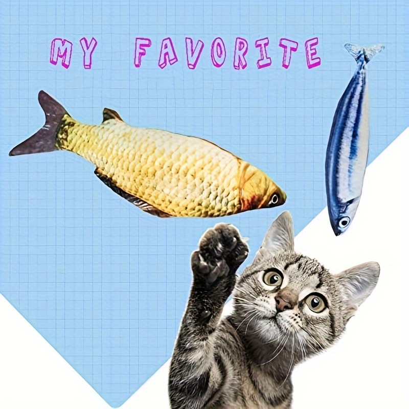 

Interactive In Of A Realistic Fish-shaped Plush Toy For Cats To , Without Battery