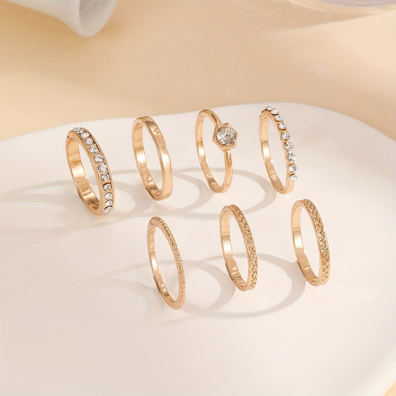 modisches, elegantes, niedliches funkelndes ringset, schmuckgeschenk für die hochzeitssaison,   für damen für   und party; geschenk für