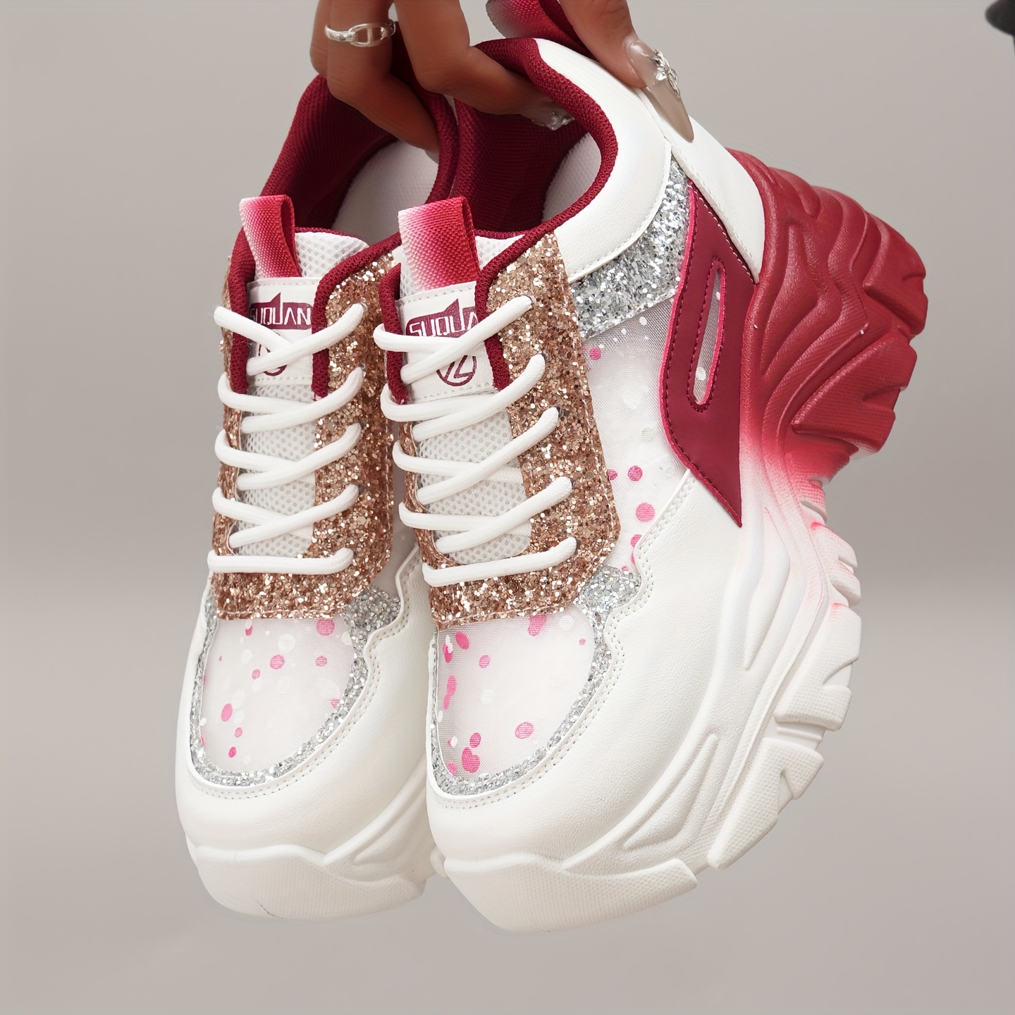 Polka Dot Sneakers Rhinestone