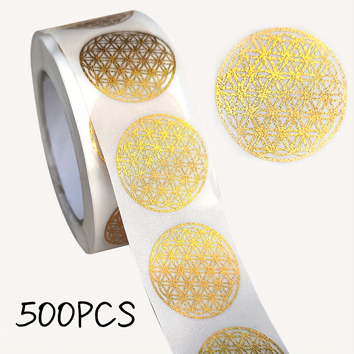 TEMU 500/1000 pcs Adesivi a Rotolo della Vita, Etichette Olografiche Tonde per Confezionamento, Scrapbooking e Fai da Te - Opzione /Argentata, 2,5cm
