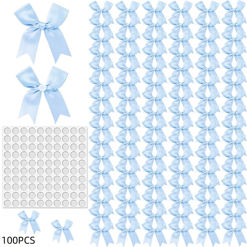 TEMU 100 Pezzi Fiocchi Eleganti | Fiocchi in Poliestere per Confezioni Regalo con Nastro Adesivo per Confezioni Regalo, Decorazioni per Feste,