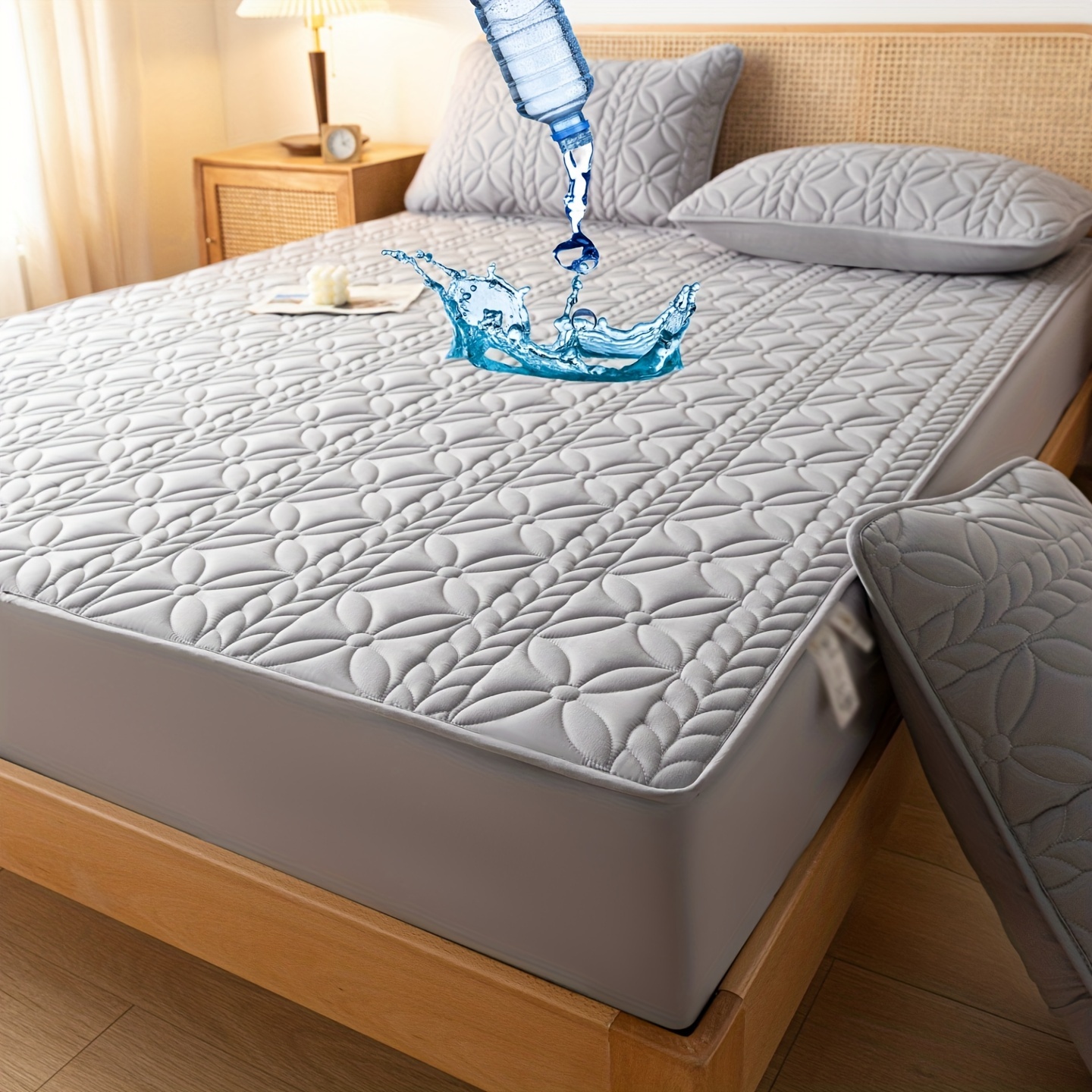 HWOEK Protector de colchón acolchado impermeable, estampado de dibujos  animados, ultra suave, transpirable, funda de colchón, cómoda lavable a