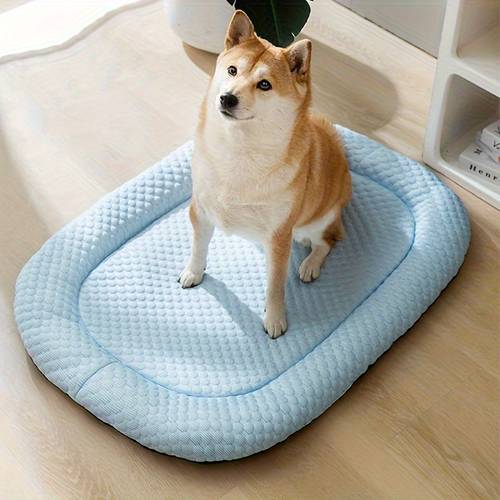 1pc Cooling Mat For Dogs, Summer Heat Relief Breathable Pet Bed, Comfortable Home Kennel Pad, Non-Slip Bottom, Pet Supplies Dog Cooling Mat Cooling Dog Bed