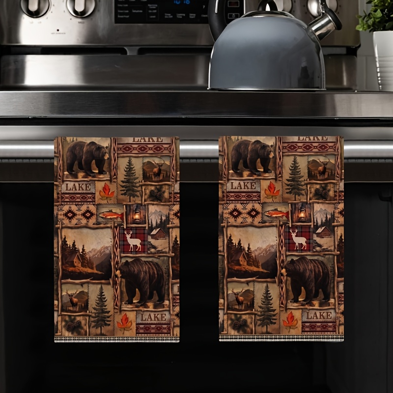 TEMU 2pcs Torchons de cuisine rustiques vintage, torchons décoratifs doux et absorbants "", adaptés à la décoration de cuisine, ferme, , de