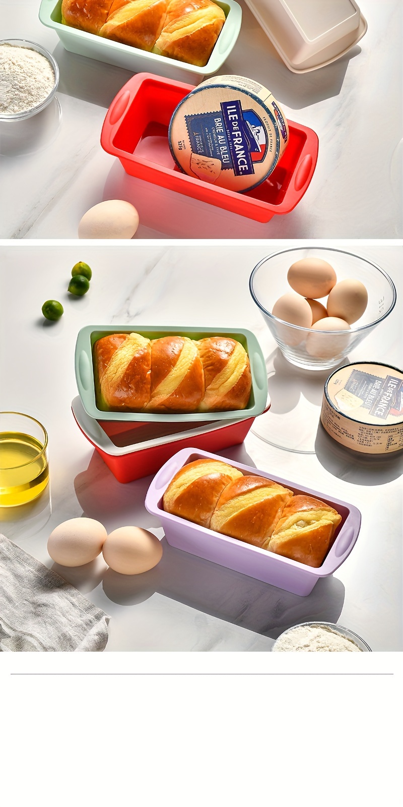 4pcs silicone loaf pans baking bread   making tool non stick bakeware oven accessories baking tools kitchen accessories details 8