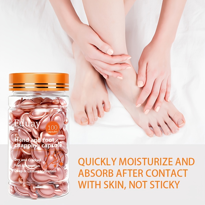Capsule pentru mâini și picioare uscate, ingrediente naturale, hidratare eficientă, spune adio pielii uscate și crăpate, piele fină, face ca pielea să arate cu strălucire naturală și să fie mai elastică, îngrijire hidratantă exclusivă pentru piele sensibilă