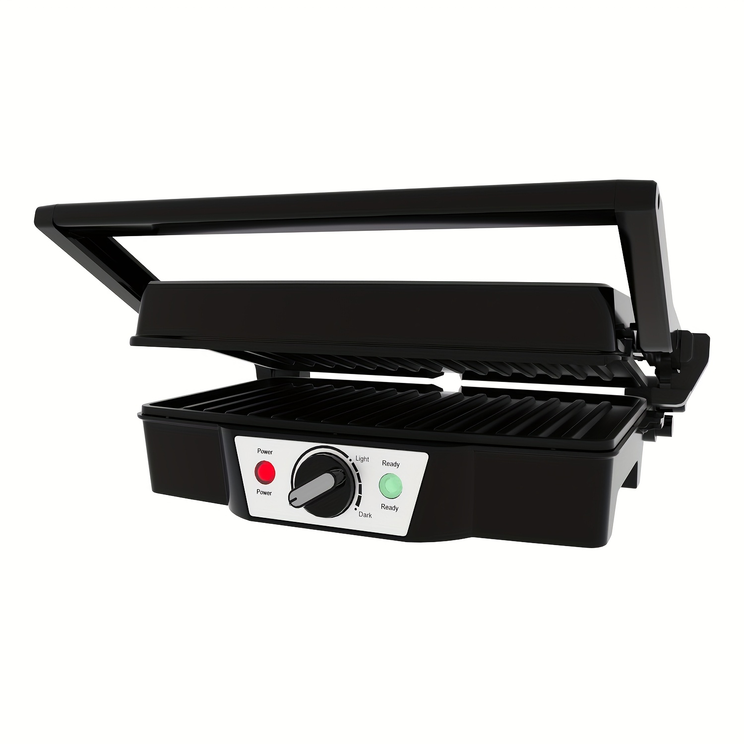 Temu Superlex Electric Grill With Stainless Steel Lid, 1800W Griddle For Indoor Use, Includes Drip Tray And Temperature Control For Healthy Cooking-image