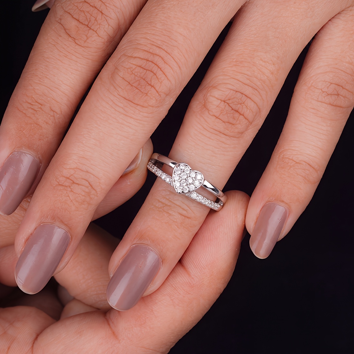 Women's Shiny Synthetic Zirconia Heart Adjustable Toe Ring