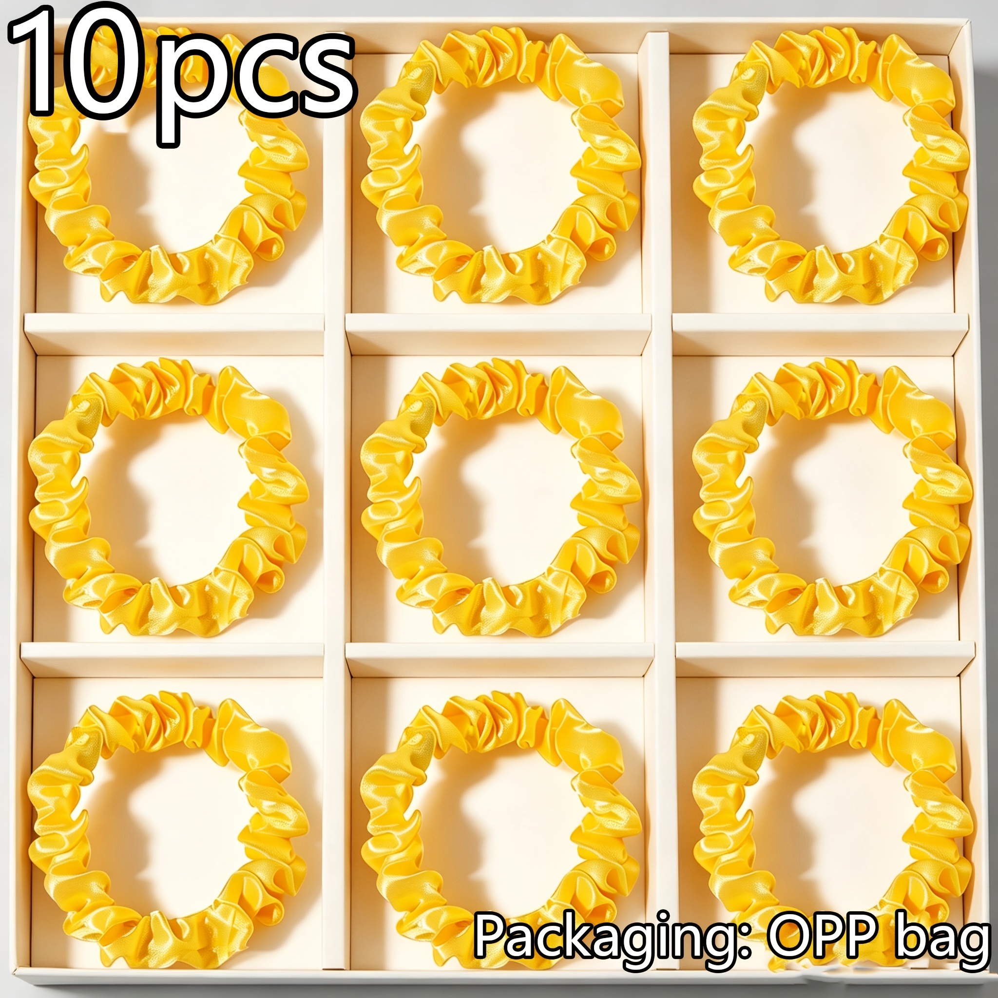 TEMU 10pcs Premium Minimalist Pleated Small Hair Ties, Hair Accessories And Hand Jewelry, High-elasticity Bun Hair Ties