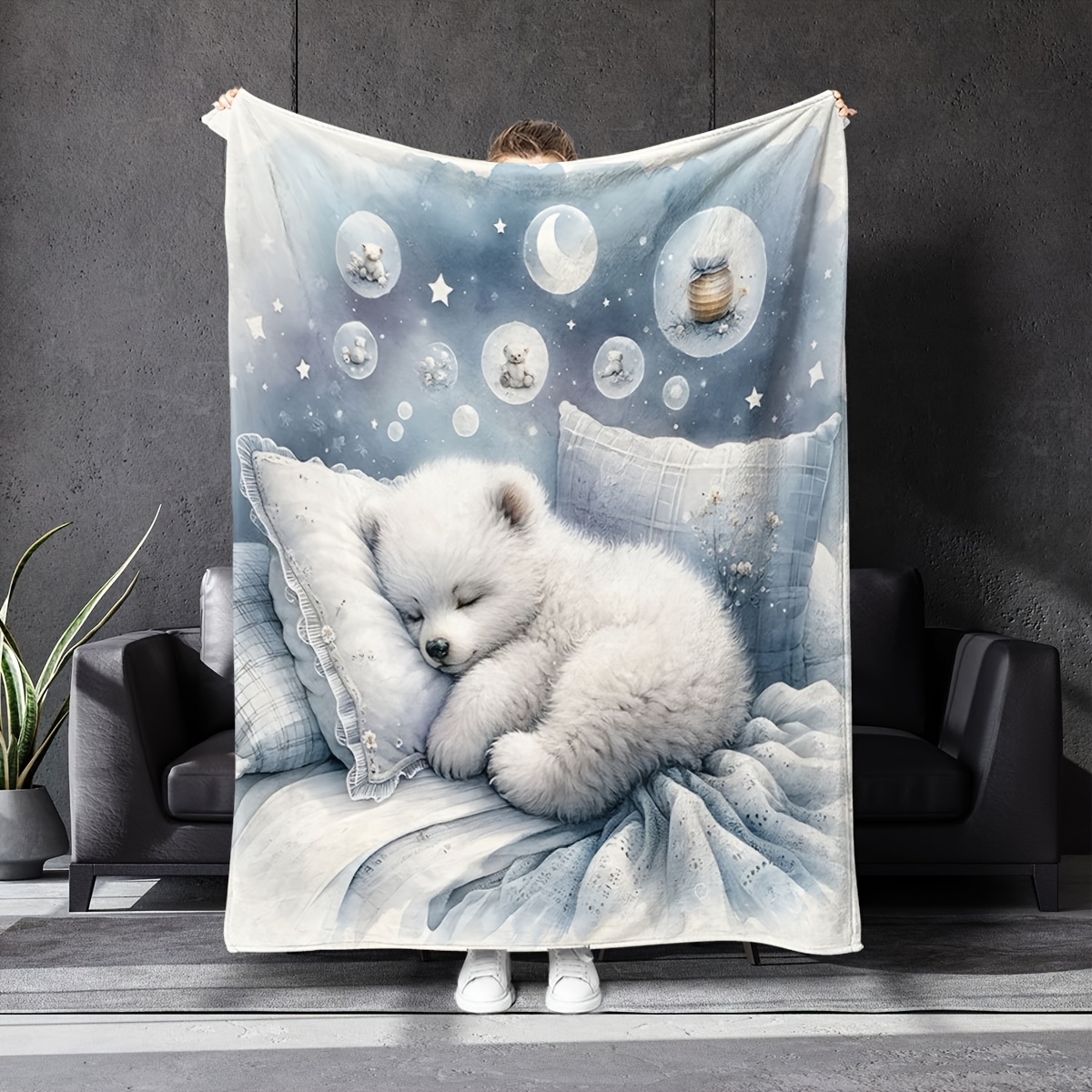 

Multi-use Magic, Cozy Polar Throw Blanket - For Bedroom, Sofa, Car & Travel | Soft, Warm & Comfort