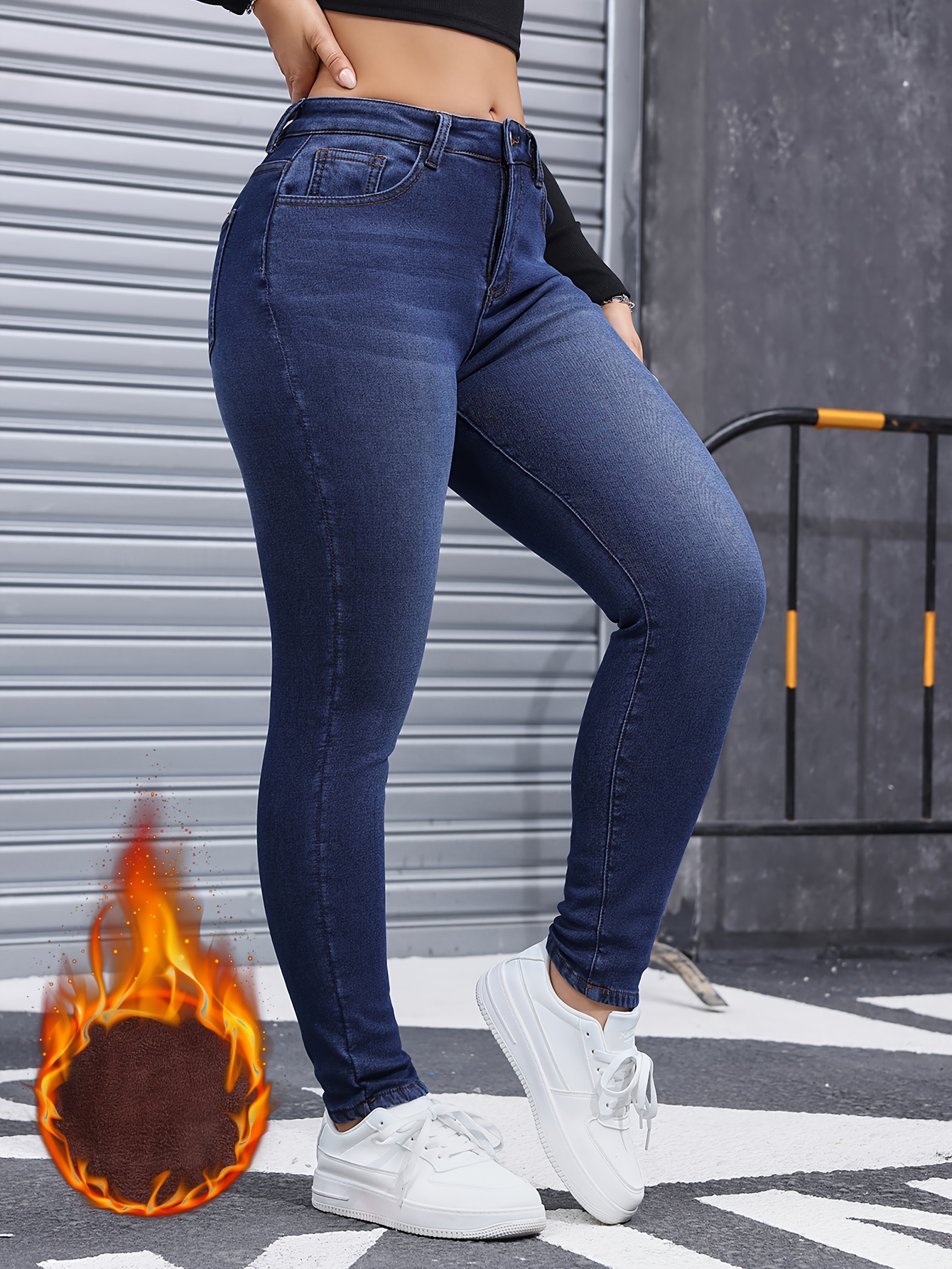 Vrouwen Denim Broek Lange Broek Hoge Stretch Skinny Jeans (*: Was, Maat:  Medium) - Main Image
