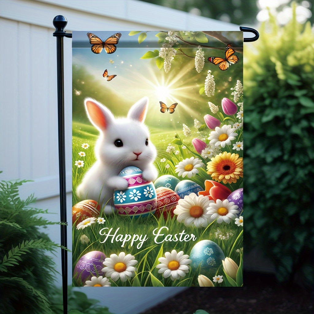 

Easter - Polyester, Double- Decor, 18x12 , For & (flagpole Not Included)