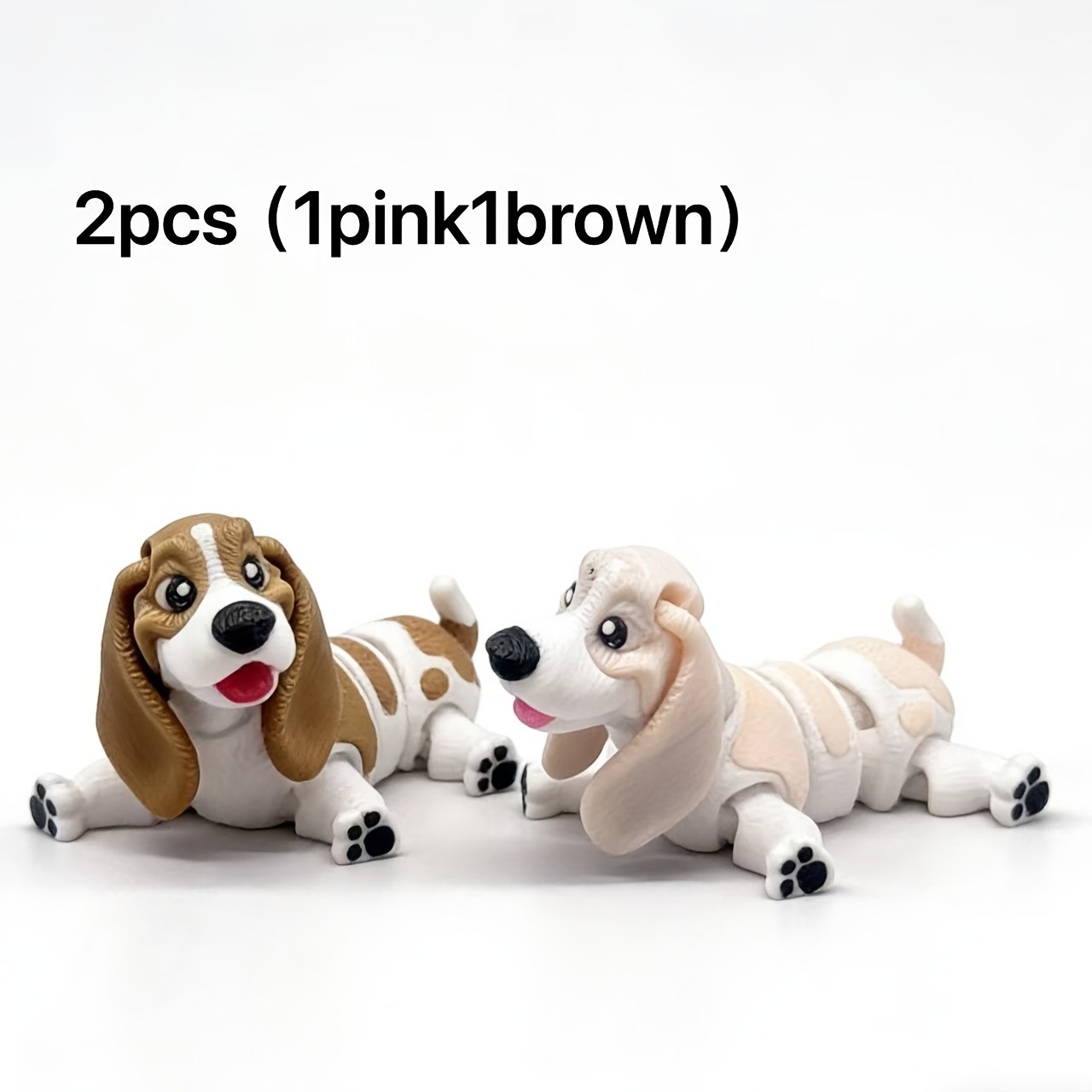 TEMU Juego de 2 piezas de Basset Hound / Adorno de escritorio - Adorable figura de de escritorio, estatuilla de decoración de habitación - Ideal para