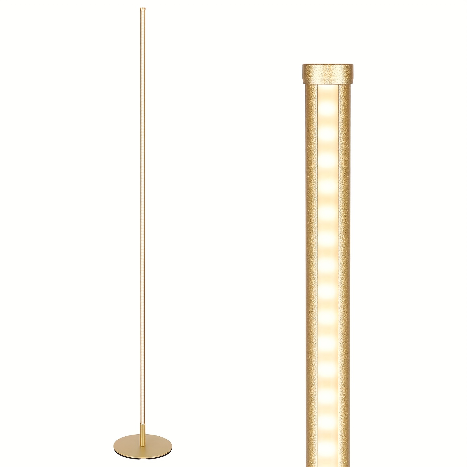 TEMU 57.5in Led Floor Lamp 1 Pack, 1100 Lumen Modern Dimmable Corner Floor Lamp With 3000k Warm Light & Foot Switch, Tall Standing Lamp For Living Room, Bedroom