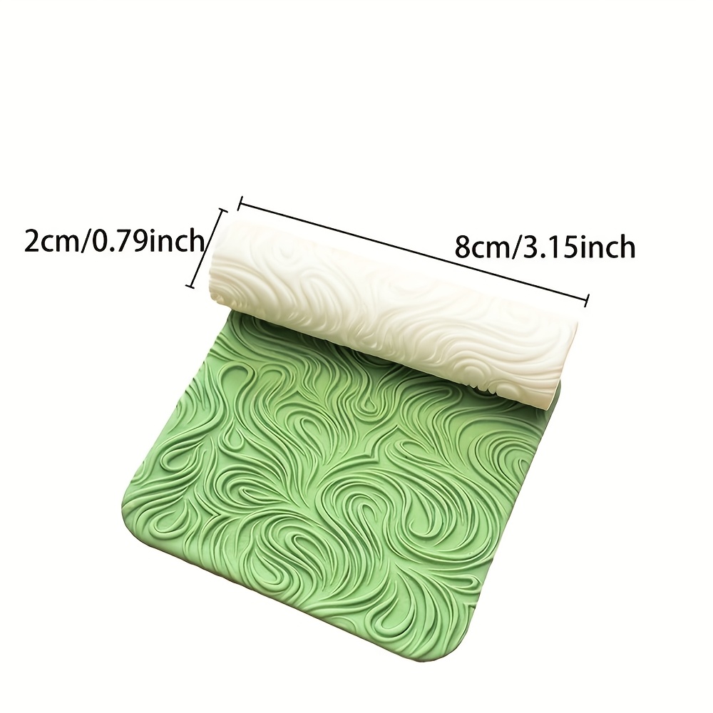 TEMU 1pc Water Texture Roller - High-precision Polymer Clay Crafting Tool With Geometric Pattern For Diy Earrings, Jewelry Making & Artistic Crafts -
