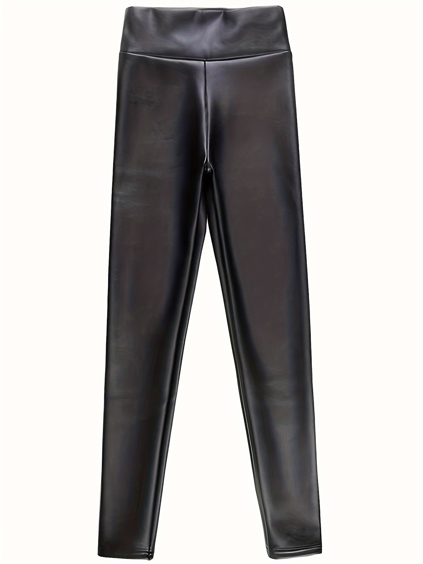 Faux Leather Thin Fleece Yoga Pants High Stretch Butt - Temu