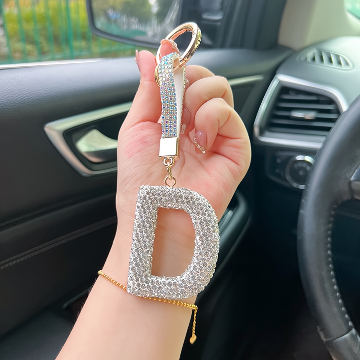 Diamante letter keyring fashion