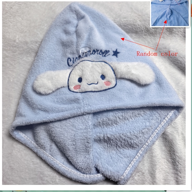E-shop Sanrio Cinnamoroll Haartrocknertuch-Haube aus 100 % Polyester, schnelltrocknend, für Unisex-Erwachsene – Schonend für gewelltes, strukturiertes