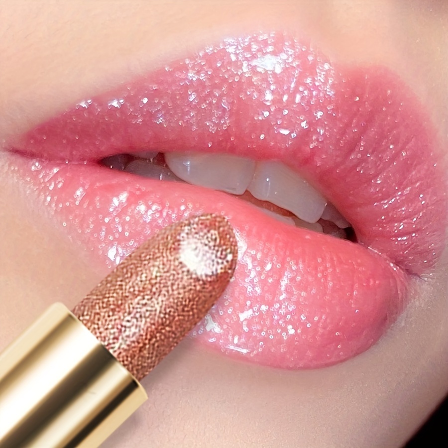 Glamour fashion bright pink lips gloss make-up with gold glitter Stock  Photo by ©Seprimoris 6852816