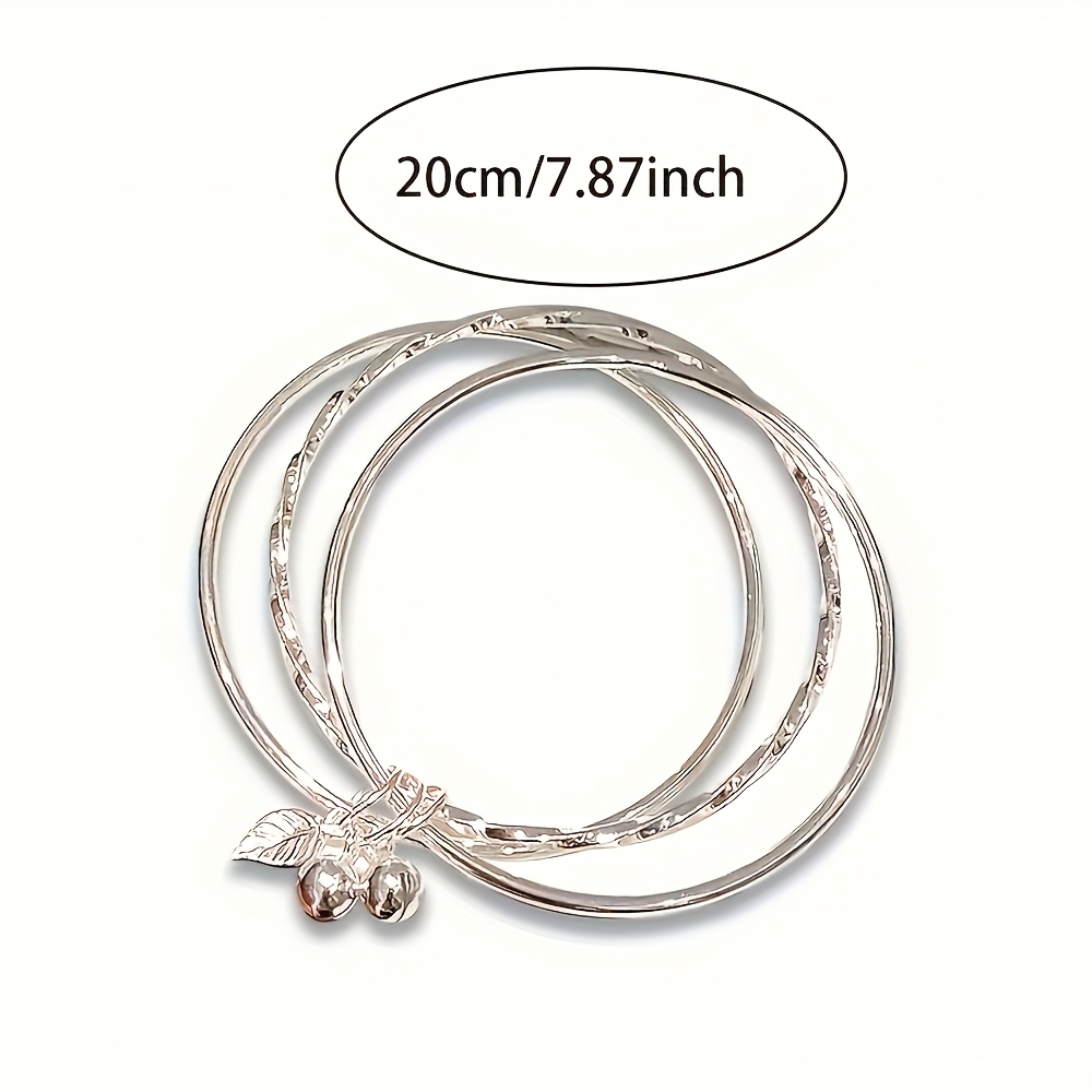 S925 Sterling Silver Minimalist Triple Loop Bracelet