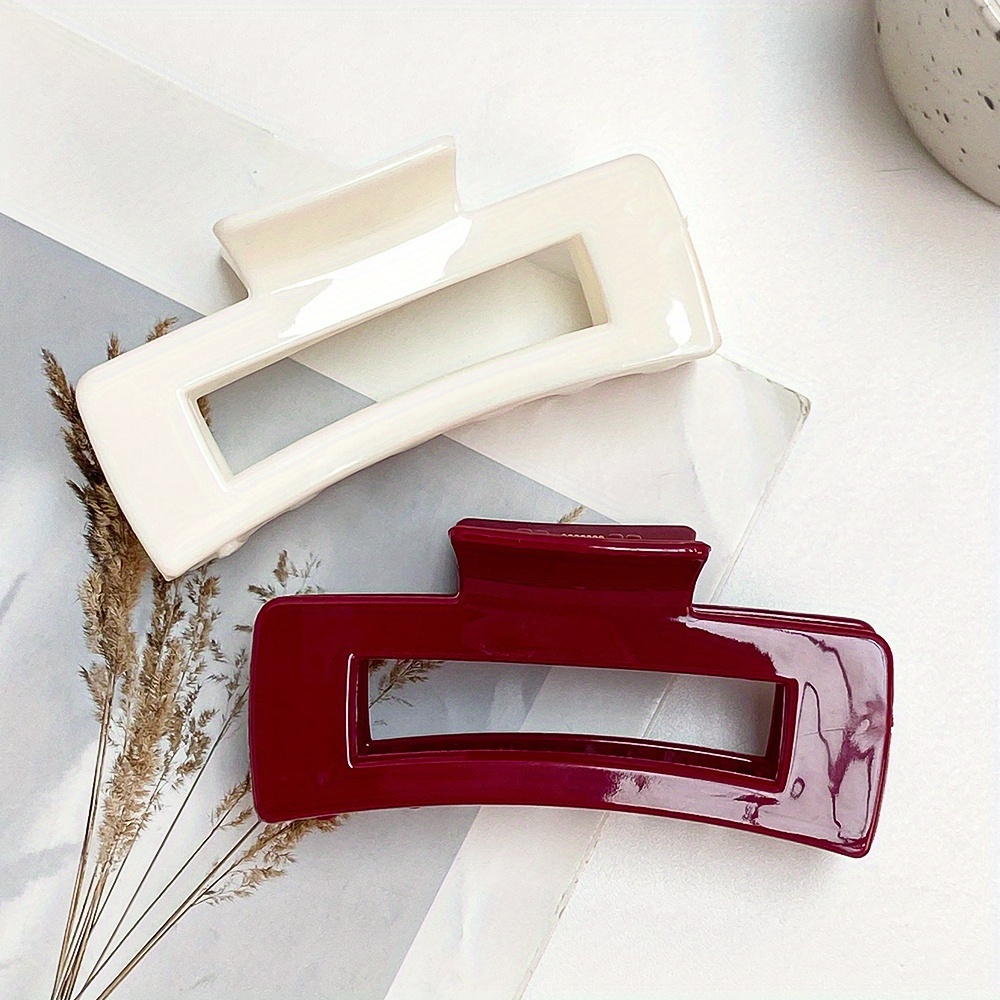 Image of 2pcs Soft Silicone Hair Clips For Women, Large Size, No Damage To The Back Of , Shark Clips, Large Hair Clips, Female Back Of Clips, Hair Additions, Suitable For Daily Party Wear