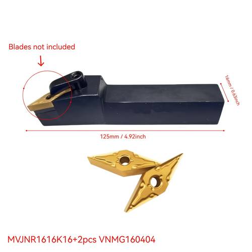 herramienta de torneado externo mvjnr de 93°, tamaños 1616k16 / 2020k16 / 2525m16 / 3232p16, vástago de portaherramienta para torno cnc. con resistencia y calidad para mayor estabilidad, resistencia a las y durabilidad. 2 piezas de plaquitas 160404 (el