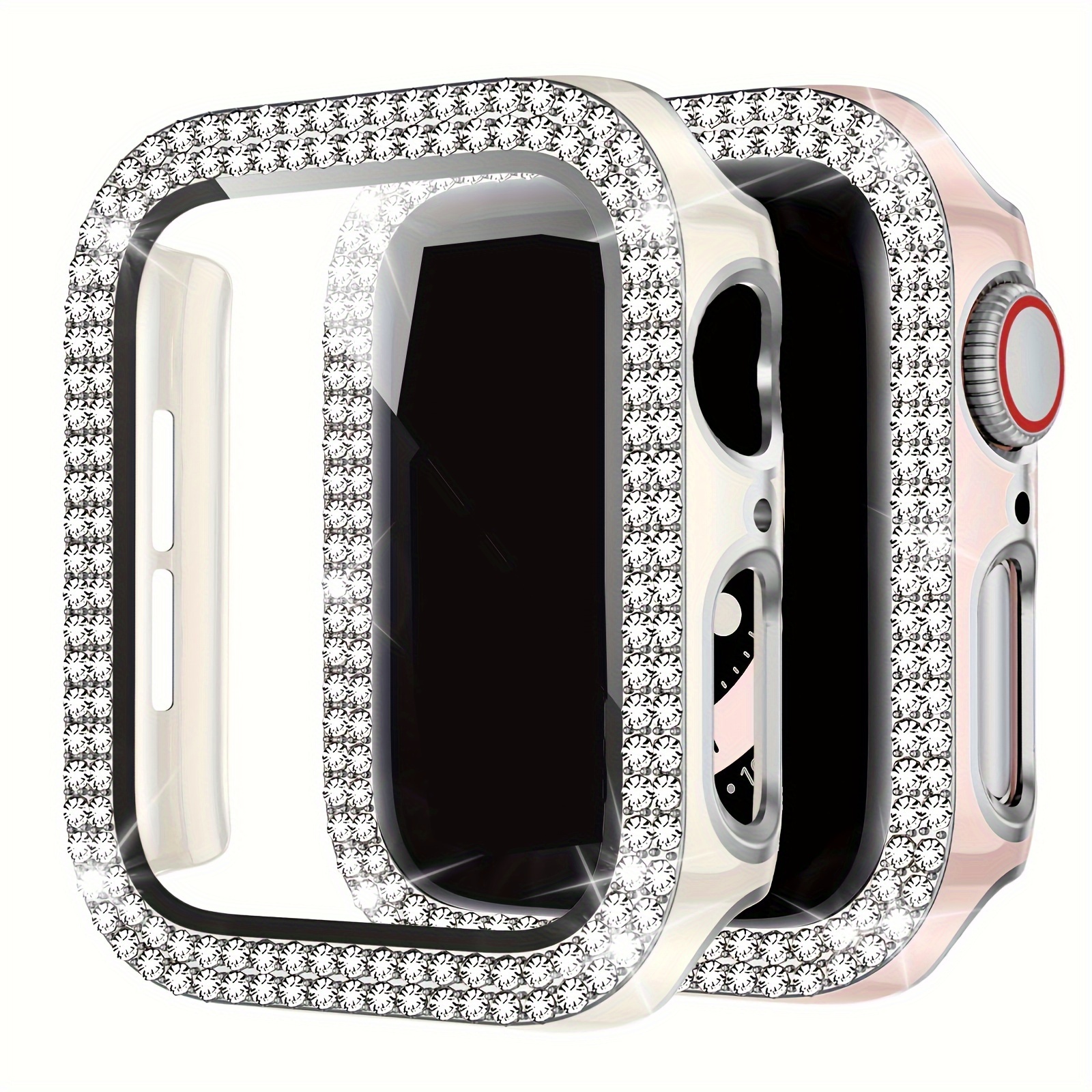 

Bling Case For Watch Case 40mm 38mm 41mm 44mm 45mm Series 8 7 6 5 4 3 2 1 With Tempered Glass Screen Protector