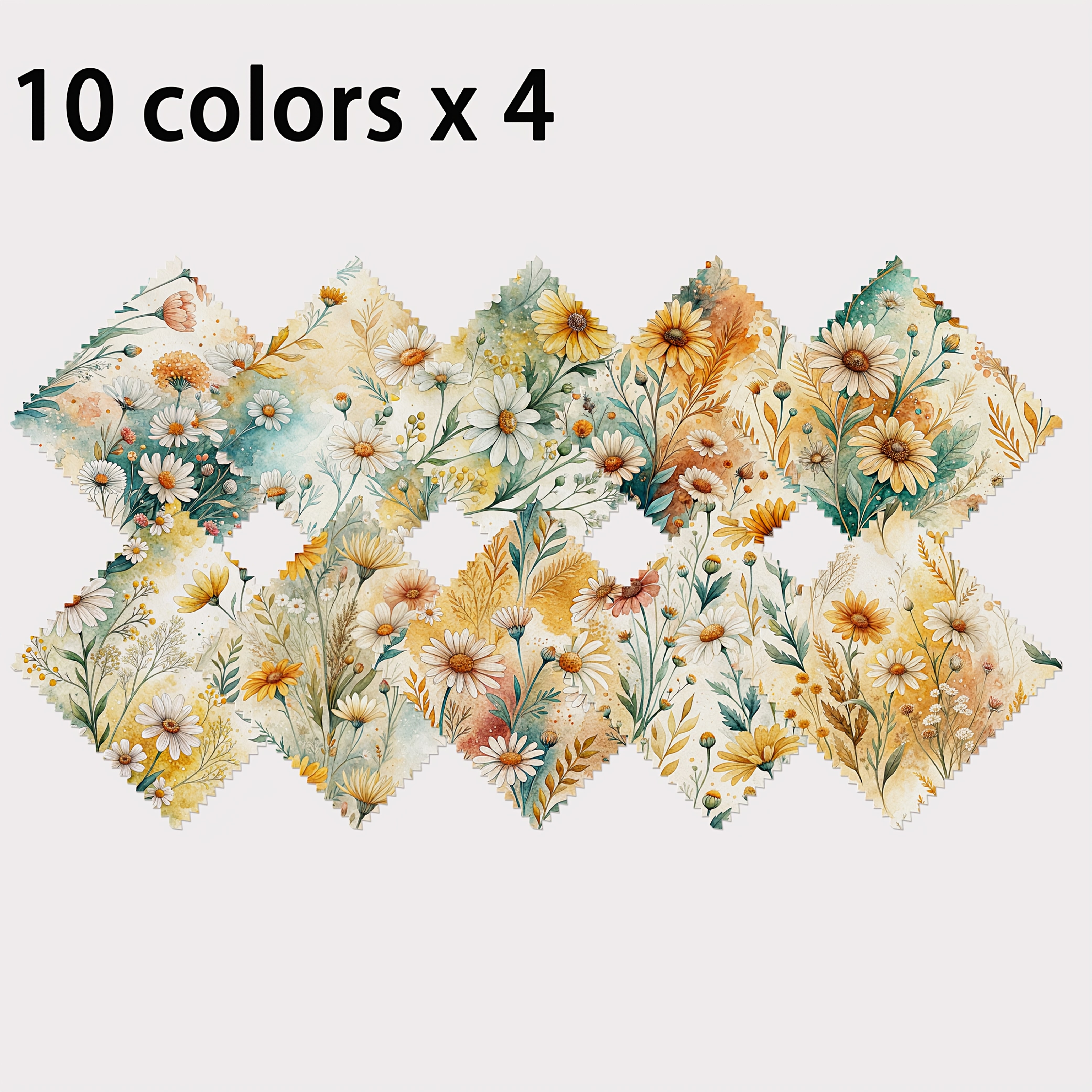 TEMU Lot de 40 breloques, style pastoral élégant avec motif floral multicolore imprimé, fait main pour bricolage avec des de style riches en couleurs