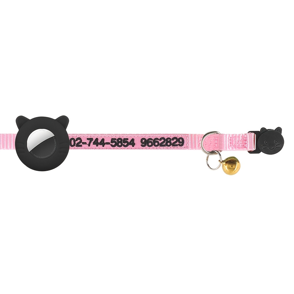 TEMU 1pc Whiskerwonders Customized Polyamide Cat Collar With Silicone Bell And Quick Release - Adjustable, Embroidered With Name And Phone Number,