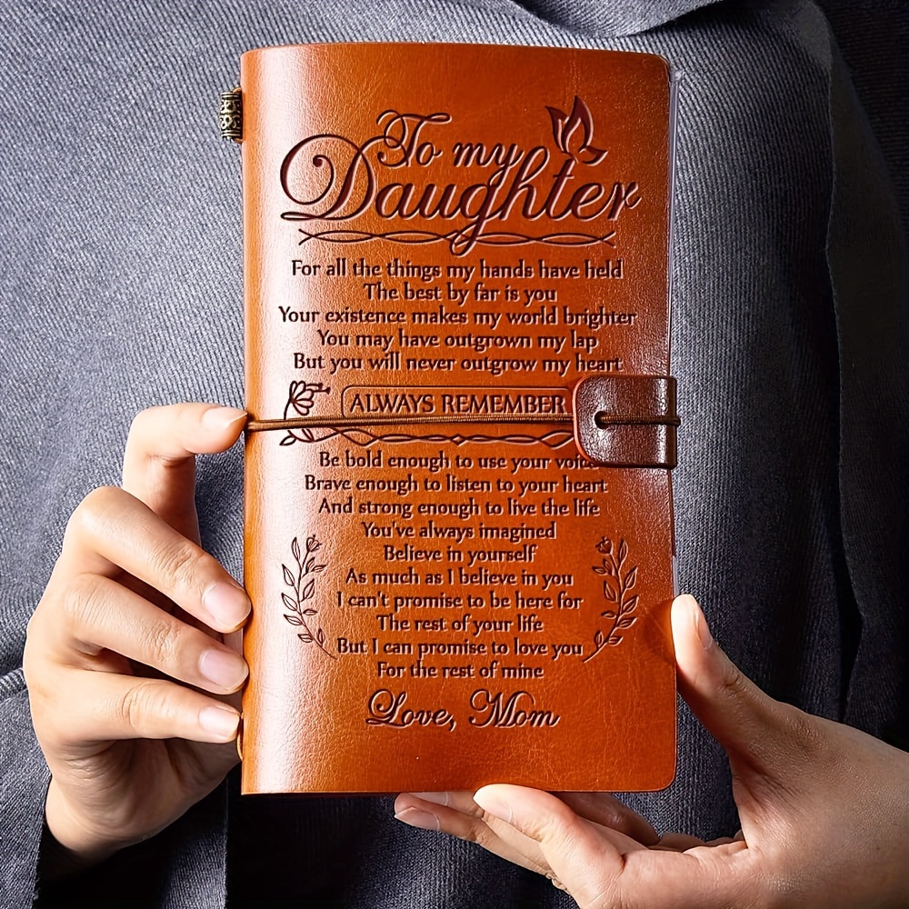 

Personalized Leather Journal For Daughter, 140 Page Reusable Writing Diary, Mom To Daughter Christmas Birthday Gift, Adult Present, Hardcover Administrative Notebook, Office Supplies