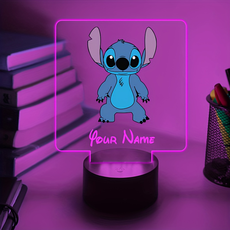 a personalized acrylic night light featuring a cute design of disneys   from     customizable with a name color changing led table lamp for     usb or batteries   a usb cable batteries not included suitable for decorating bedrooms living rooms and other spaces Product details 1
