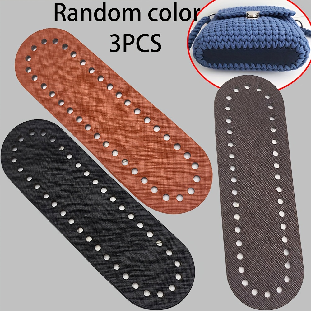 TEMU 3pcs Random Colorwallet Yarn Bag Bottom, Woven Bag With Hole Wallet Base, Luggage Hardware Accessories, Suitable For Knitted Bags, Diy Handmade