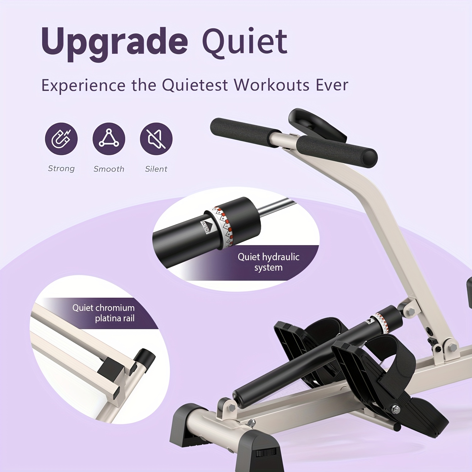 SRIFY Dual Hydraulic Rower, Foldable Squat Machine, Ab Trainer, With Resistance Bands, Quiet Cardio Machine, 6-in-1 Multi-Functional Full-Body Strength Training Equipment For Core, Arms, Abs, Glutes, Legs, Shoulders, Home Gym Low-Impact Excerise, Without Battery