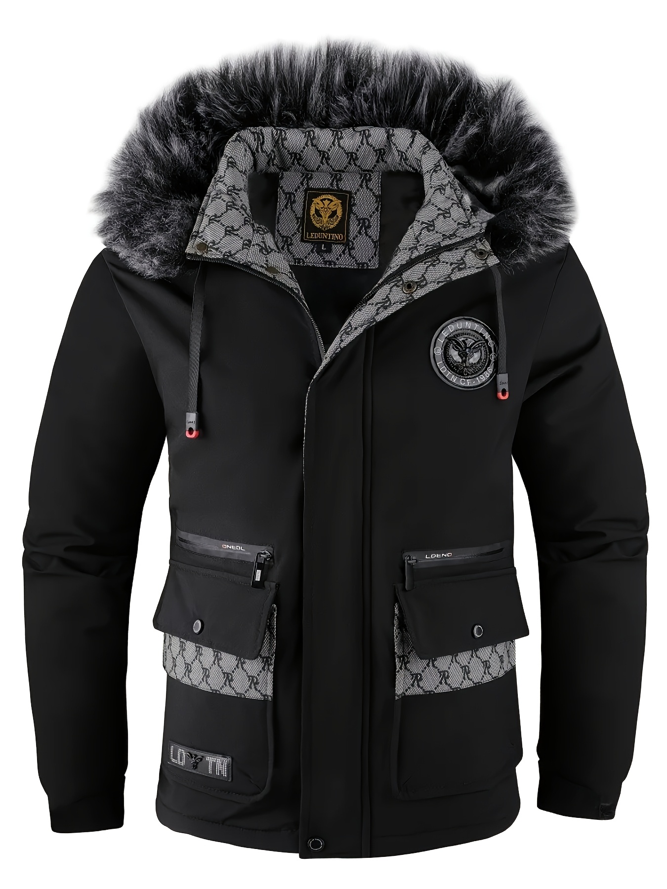 Men's Stylish Thickened Windproof Jacket with Large Pockets