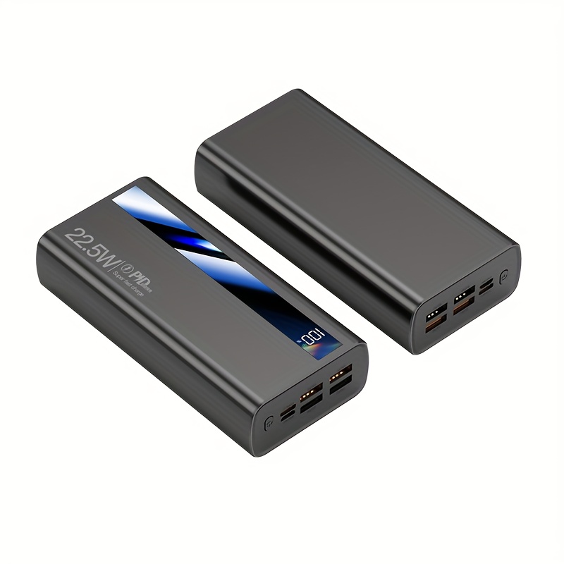 Image of Portable Charger With 60000mah Capacity, 22.5w Dual-way Fast Charging, Display Screen, Travel Backup Power Source, High-capacity Power Bank, Suitable For Phone, , Devices, Perfect As A Holiday Gift.
