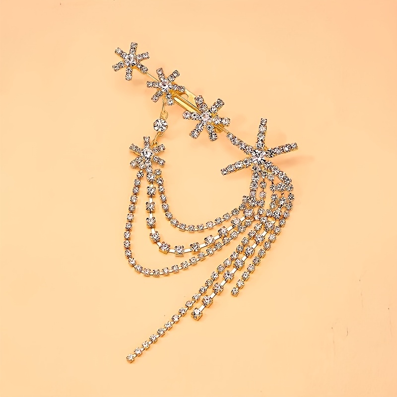 TEMU Star Tassel Brooch Niche Design Sequined Corsage Luxurious Temperament Accessory Women's