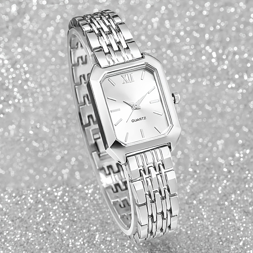 1 stuks Dames Modieus Luxe Vierkante Handwijzer Quartz Horloge - Perfect voor het Koppelen van Jurken of Dagelijks Gebruik, Creëert een Verfijnde Look, Ideaal Cadeau voor Vrouwen, Moeders, Vriendinnen, Geliefden en Familie