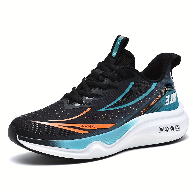 Men's Breathable Mesh Running Shoes - Casual Athletic Sneakers With Striped Design, Lace-up, Perfect For Spring/summer/fall