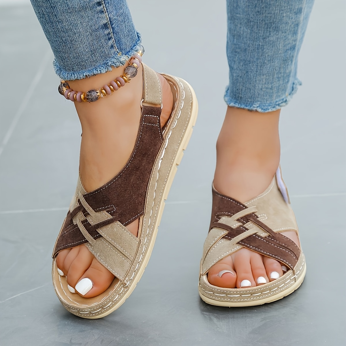 Image of Ladies' Fashionable And Elegant Sandals, -blocking , Exquisite And Durable Style, Versatile, Gentle Temperament On The Feet, Thick-soled Height-increasing,, Light And Not Feet, Simple And Upper