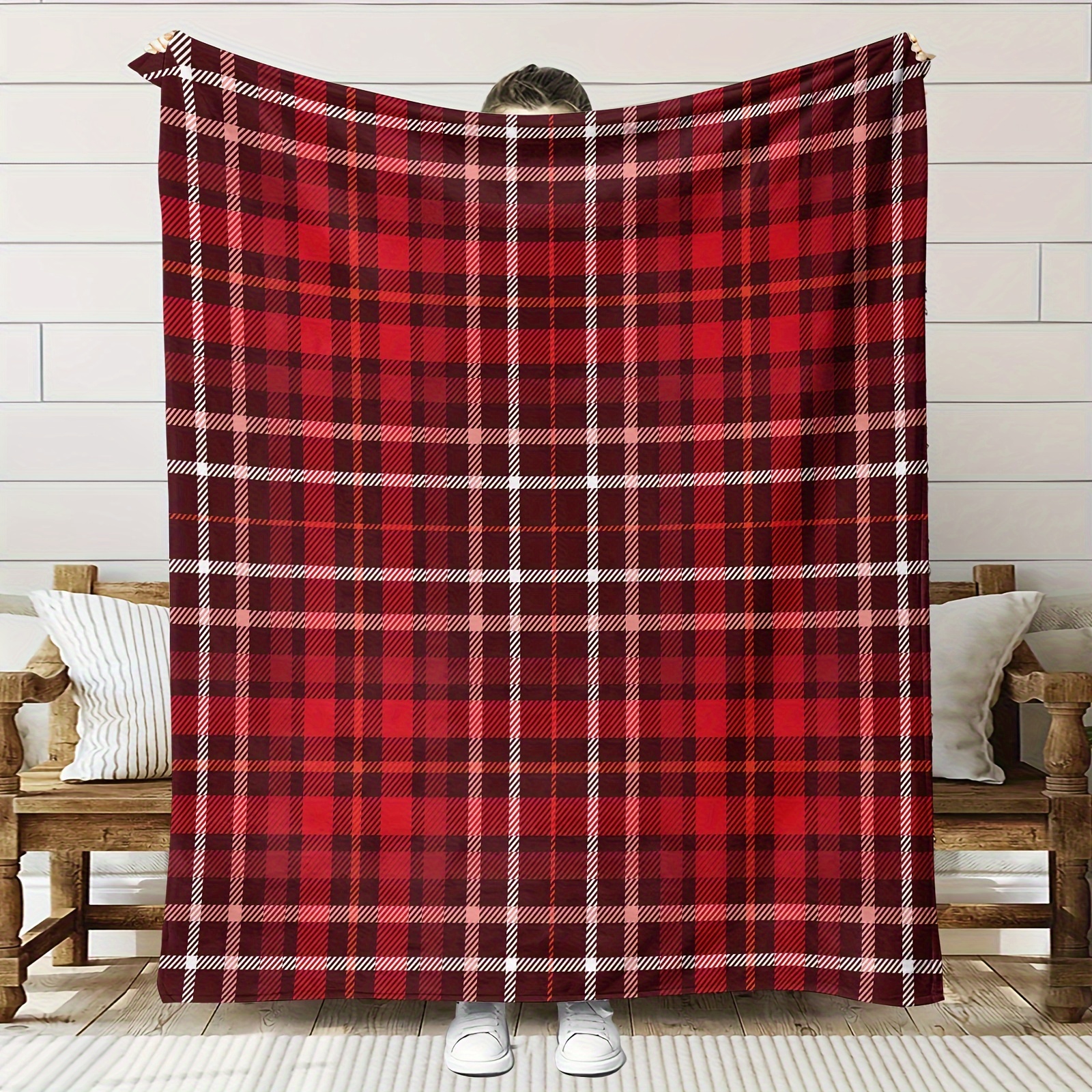 

Red Blanket - , & For , Bed, , Camping & - For Birthdays & Christmas
