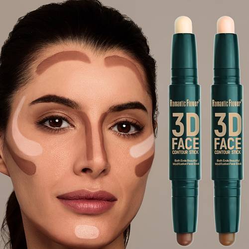 double head contour stick highlights contour concealer 3d face waterproof long lasting makeup with plant squalane