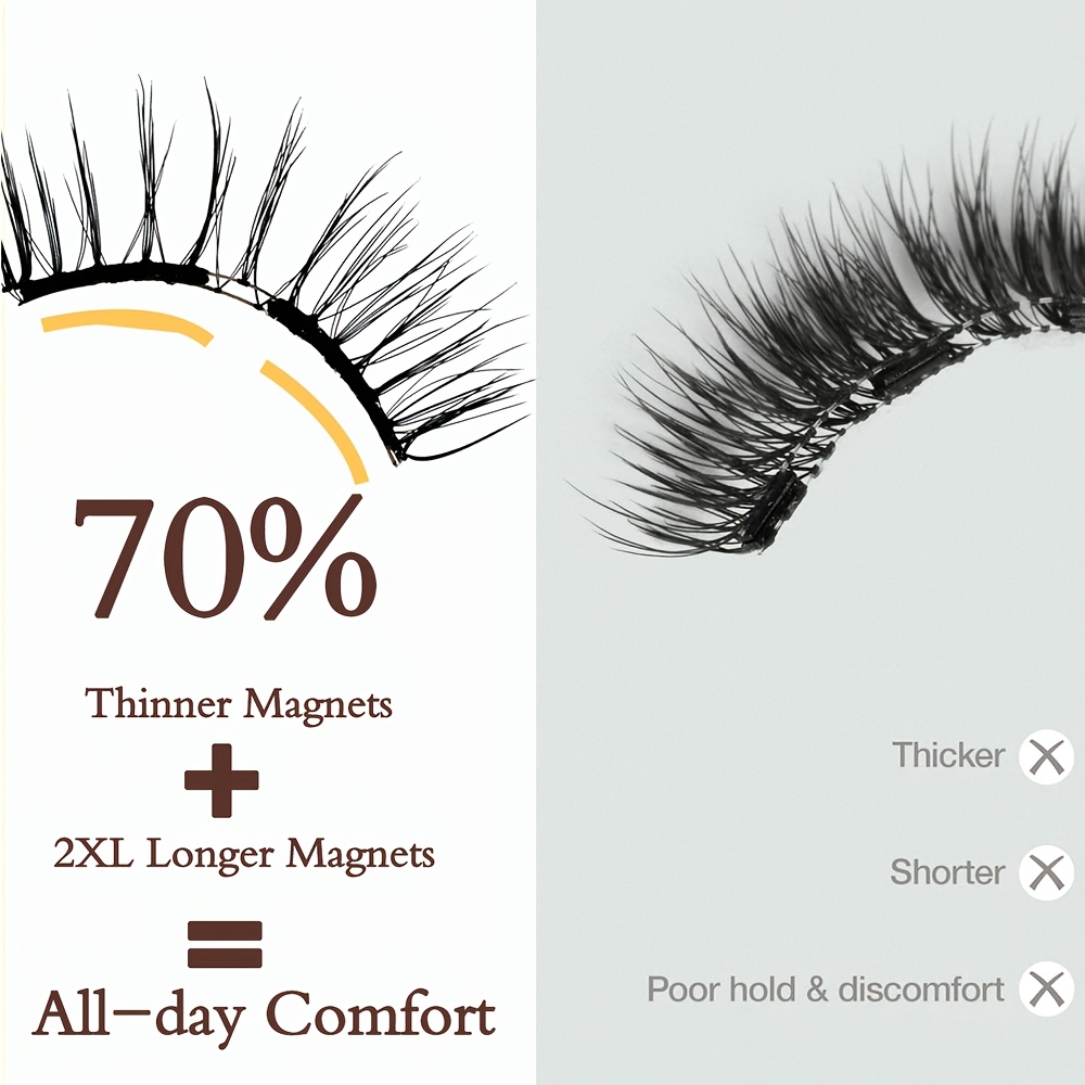 magnetic eyelashes with applicator kit upgrade soft magnetic lashes reusable false eyelashes natural look no   needed eyelashes for eye lightweight comfortable Product details 4