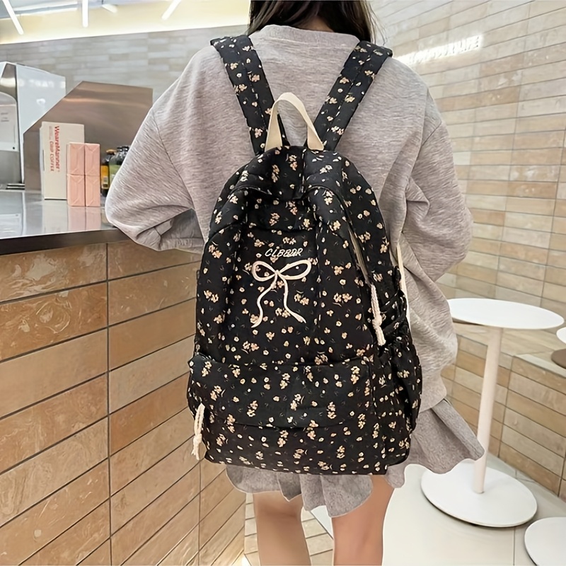 womens korean style inspired floral backpack large capacity  display picture 3