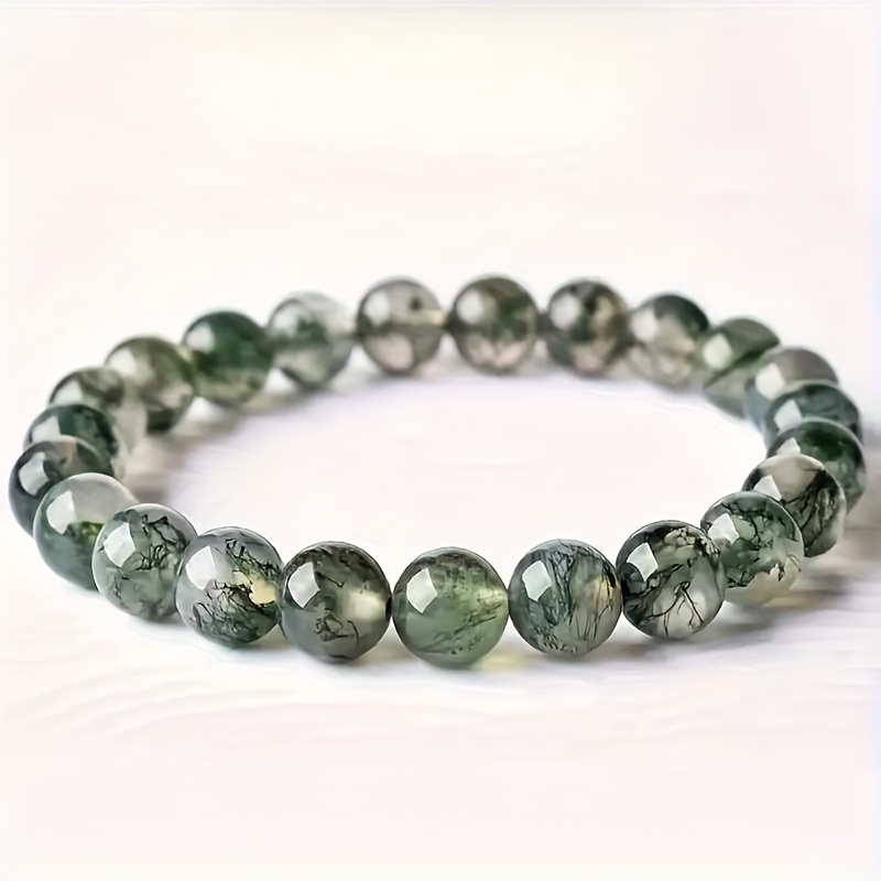 Handcrafted Aquatic Agate Bead Bracelet, Fashionable & Durable